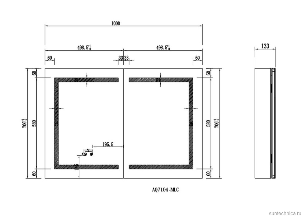 Зеркало-шкаф AQUATEK AQ7104-MLC 100 с подсветкой