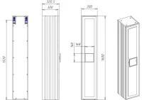 Пенал для ванной подвесной La Fenice CUBO Cappuccino бежевый матовый 30 см Черная ручка Пенал для ванной подвесной La Fenice CUBO Cappuccino бежевый матовый 30 см Черная ручка