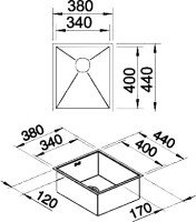 Комплект Мойка Blanco Zerox 340-U + Смеситель Ambis-S 523119 Комплект Мойка Blanco Zerox 340-U + Смеситель Ambis-S 523119