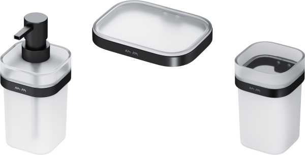 Стакан AM.PM Func A8F34322 черный + Мыльница AM.PM Func A8F34222 черная + Дозатор AM.PM Func A8F36922 черный