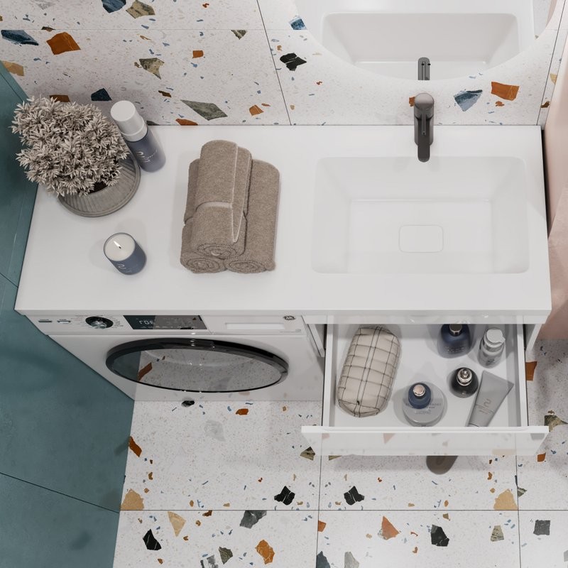 Мебель для ванной комнаты Vigo Urban 60 R 1 ящик, под стиральную машину, белая