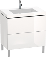 Тумба с раковиной Duravit L-Cube 80, напольная, глянцевая белая