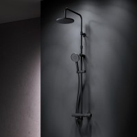 Душевая стойка AM.PM X-Joy F0785A522 черный матовый, с термостатом