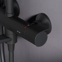 Душевая стойка AM.PM X-Joy F0785A522 черный матовый, с термостатом