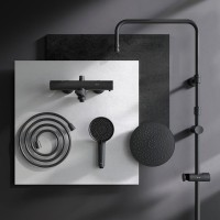 Душевая стойка AM.PM X-Joy F0785A522 черный матовый, с термостатом