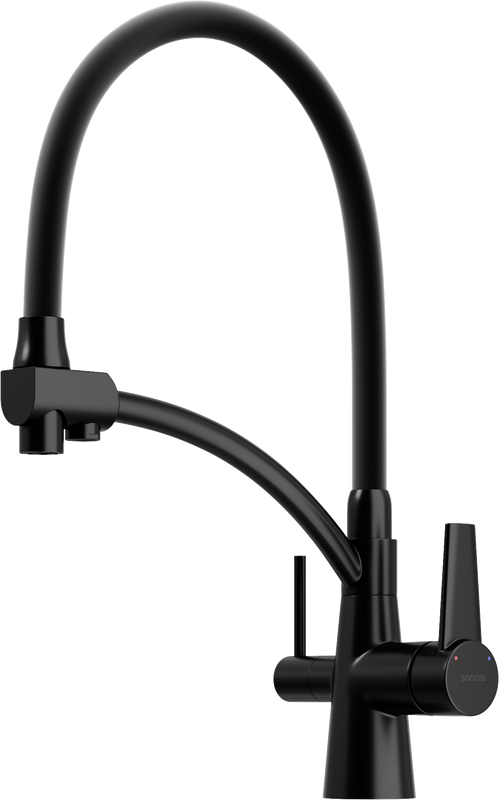 Смеситель для кухни Sancos Eri SC4001MB с гибким изливом, матовый черный