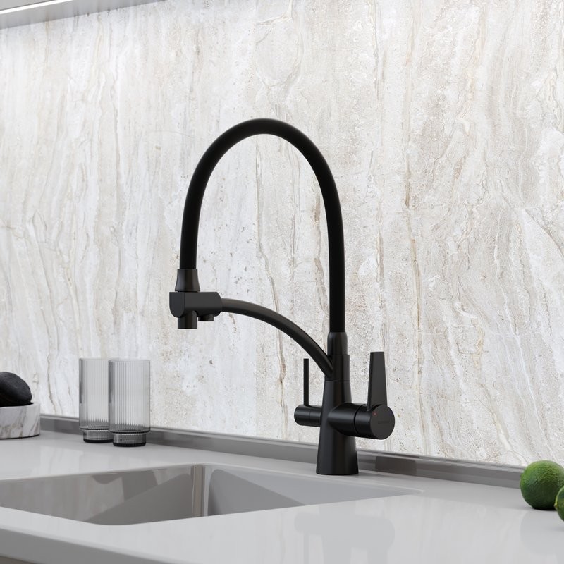 Смеситель для кухни Sancos Eri SC4001MB с гибким изливом, матовый черный