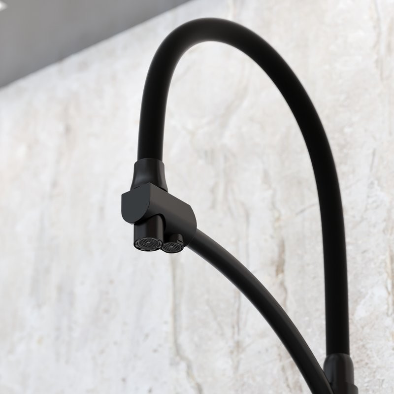 Смеситель для кухни Sancos Eri SC4001MB с гибким изливом, матовый черный
