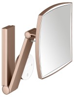 Косметическое зеркало Keuco iLook Move 17613299002 с подсветкой, настенное, с увеличением, шлифованное красное золото