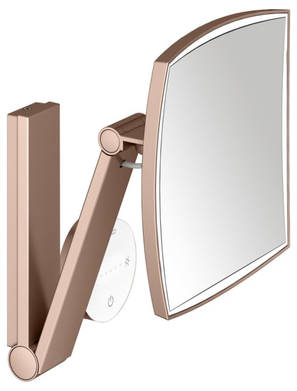 Косметическое зеркало Keuco iLook Move 17613299002 с подсветкой, настенное, с увеличением, шлифованное красное золото