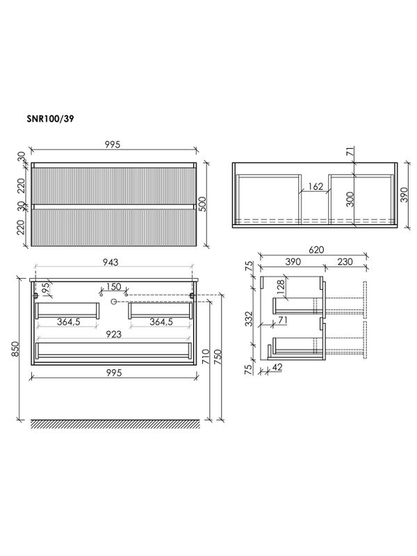 Мебель для ванной комнаты Sancos Snob R 100 Bianco, раковина CN7027