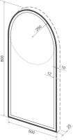 Зеркало Wellsee 7 Rays’ Spectrum 50х80 с фронтальной подсветкой, черное матовое