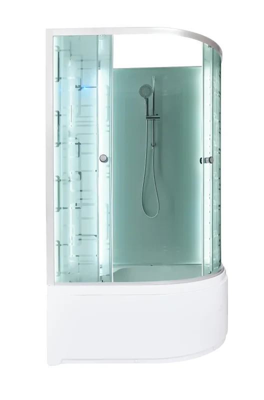 Душевая кабина DTO D EM4511LNLED+GM профиль хром, стекло матовое с узором