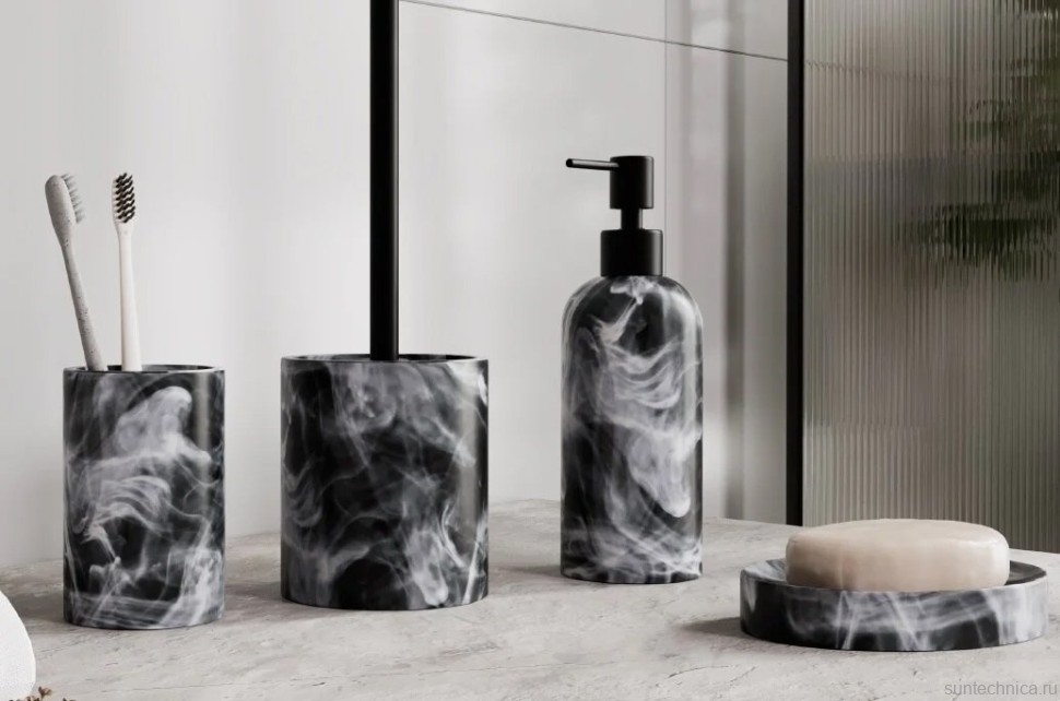 Ершик для унитаза Wasserkraft Neime K-1927 черный, белый