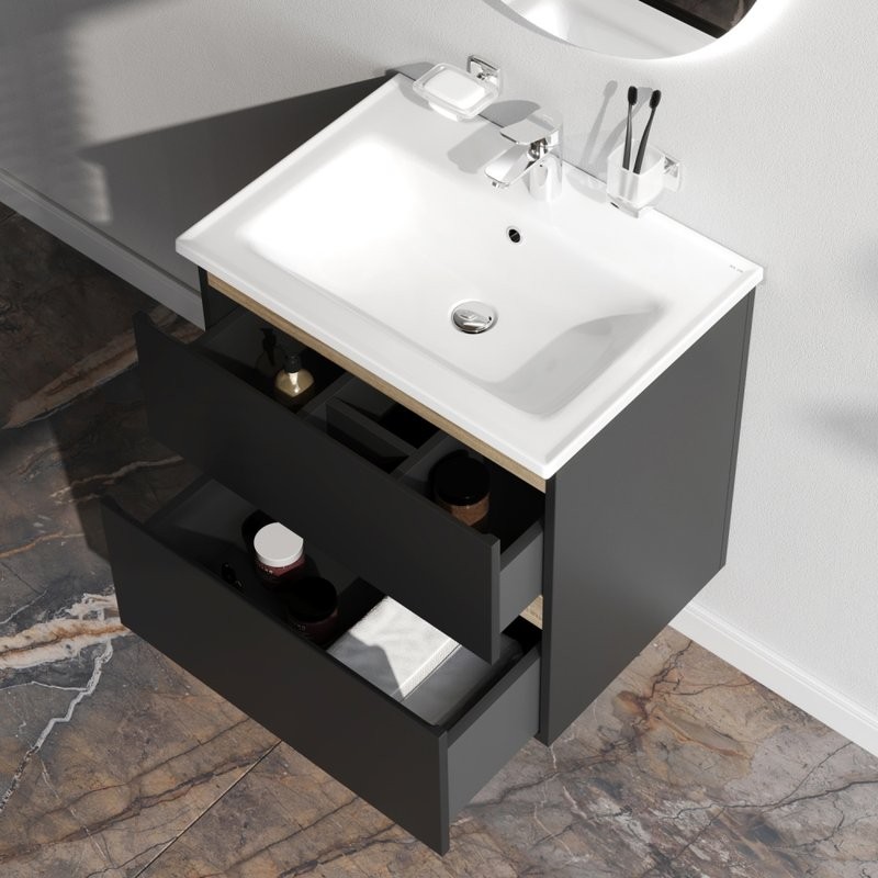 Тумба под раковину без столешницы AM.PM X-Joy 65, подвесная, черная матовая