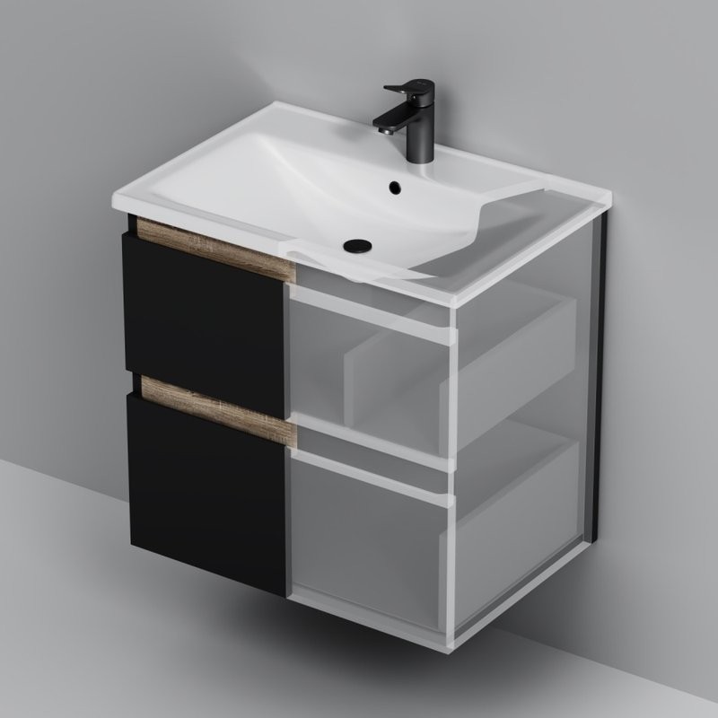 Тумба под раковину без столешницы AM.PM X-Joy 65, подвесная, черная матовая