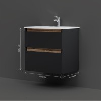 Тумба под раковину без столешницы AM.PM X-Joy 65, подвесная, черная матовая