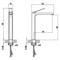 Смеситель для раковины-чаши Azario VISE высокий, хром (AZ-VQQ168R30C)