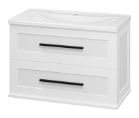 Тумба под раковину без столешницы Misty Модерн 80 подвесная, матовая белая