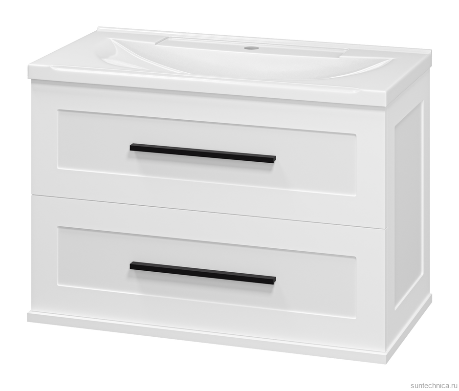 Тумба под раковину без столешницы Misty Модерн 80 подвесная, матовая белая