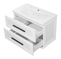 Тумба под раковину без столешницы Misty Модерн 80 подвесная, матовая белая