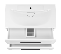 Тумба под раковину без столешницы Misty Модерн 80 подвесная, матовая белая