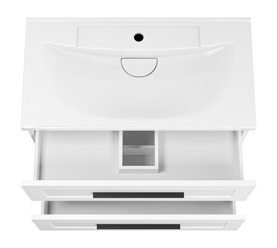 Тумба под раковину без столешницы Misty Модерн 80 подвесная, матовая белая