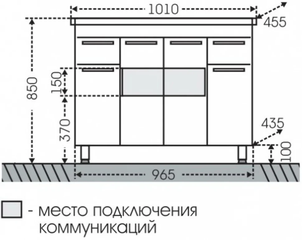 Тумба под раковину СаНта Родос (Фостер) 100 напольная
