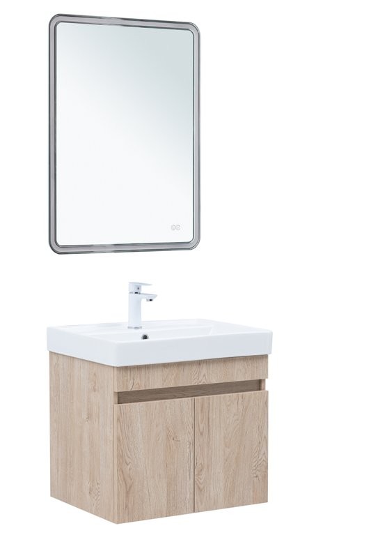 Мебель для ванной комнаты Aquanet Оптима 60 подвесная, дуб светлый