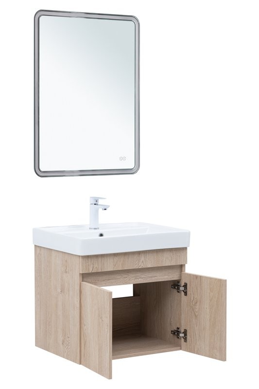 Мебель для ванной комнаты Aquanet Оптима 60 подвесная, дуб светлый