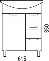Тумба под раковину без столешницы Corozo Лея 65 белая