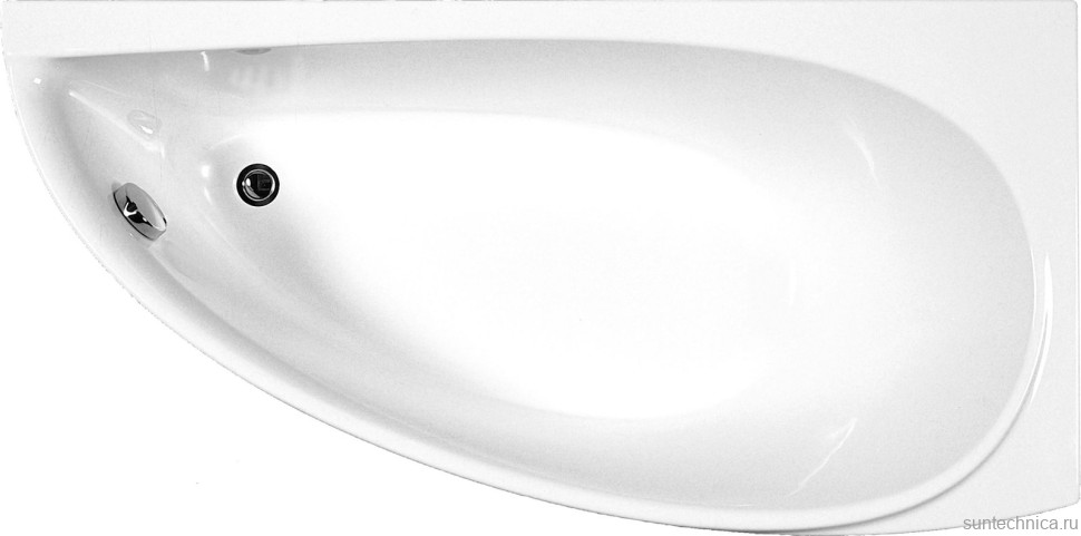 Акриловая ванна Ravak Avocado R 150x75 см, угловая, правая, пристенная, белая, асимметричная, на ножках