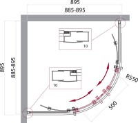 Душевой уголок BelBagno Uno -195 R 2 90 P Cr стекло текстурное