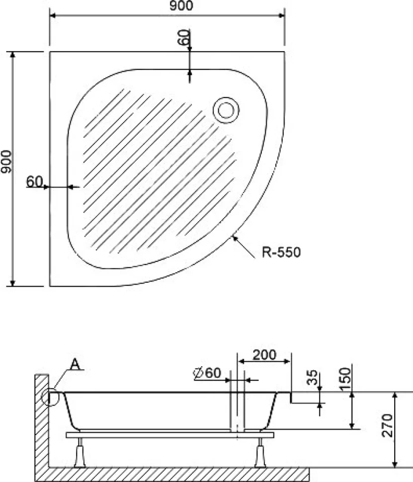 Поддон для душа RGW B/CL-S-A 16180499-51 90x90