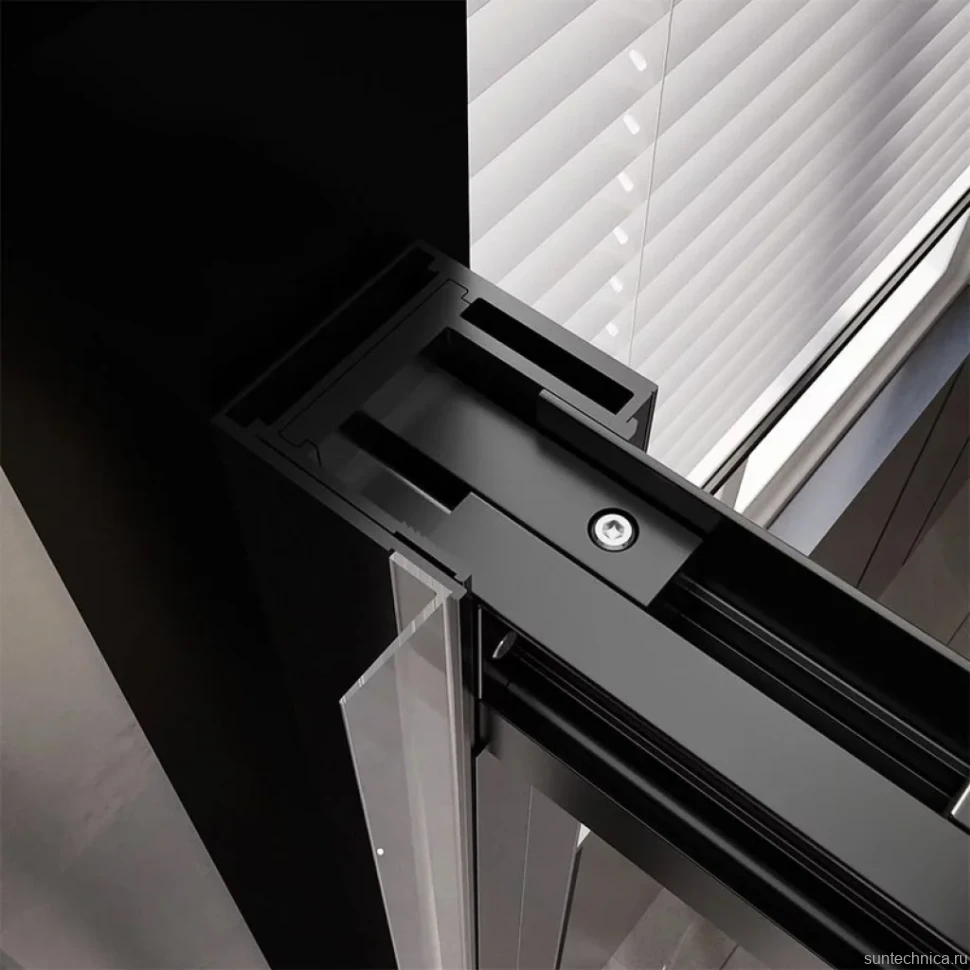 Душевой уголок Veconi Premium Trento PTC-SP-30B 150x80, профиль черный матовый, стекло прозрачное