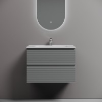 Тумба с раковиной Sancos Folk 70 ergraut soft, раковина CN7007