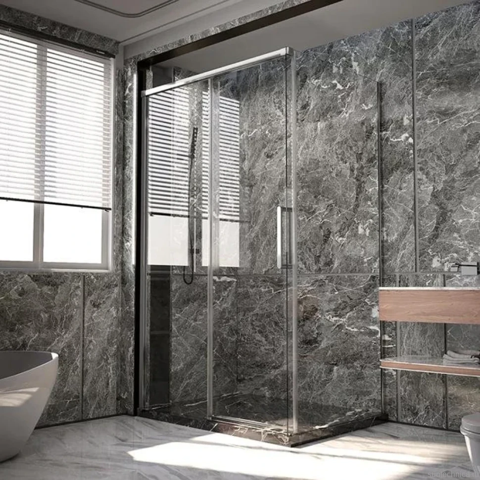 Душевой уголок Veconi Premium Trento PTC-SP-40CH 140x80, профиль хром, стекло прозрачное