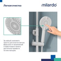 Душевая лейка Milardo Rora ROR4FWRM18 матовая белая