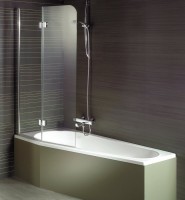 Акриловая ванна Riho Delta R 150x80 см, угловая, правая, пристенная, белая, пятиугольная, с каркасом, со сливом-переливом