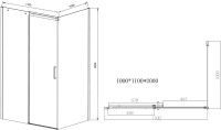 Душевой уголок Vincea Dice VSR-4D1011CLB 110х100 см, профиль черный
