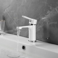 Смеситель для раковины Shevanik S8101F белый, хром