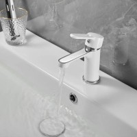 Смеситель для раковины Shevanik S8101F белый, хром