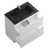 Тумба с раковиной BelBagno Marino 80 напольная, bianco lucido, черная раковина