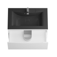 Тумба с раковиной BelBagno Marino 80 напольная, bianco lucido, черная раковина