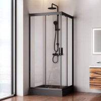 Душевой уголок AM.PM Gem W90G-403-090BT 90x90, профиль черный