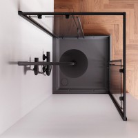 Душевой уголок AM.PM Gem W90G-403-090BT 90x90, профиль черный