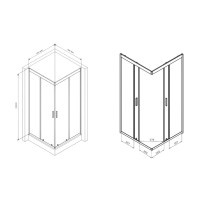 Душевой уголок AM.PM Gem W90G-403-090BT 90x90, профиль черный