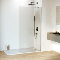 Душевая перегородка RGW Walk In WA-110B 110x195, профиль черный, стекло прозрачное 8 мм