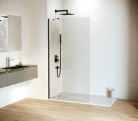 Душевая перегородка RGW Walk In WA-110B 110x195, профиль черный, стекло прозрачное 8 мм