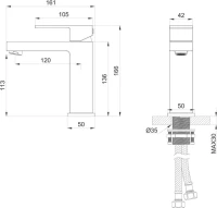 Смеситель для раковины Wonzon & Woghand WW-88139016-BG брашированное золото Смеситель для раковины Wonzon & Woghand WW-88139016-BG брашированное золото